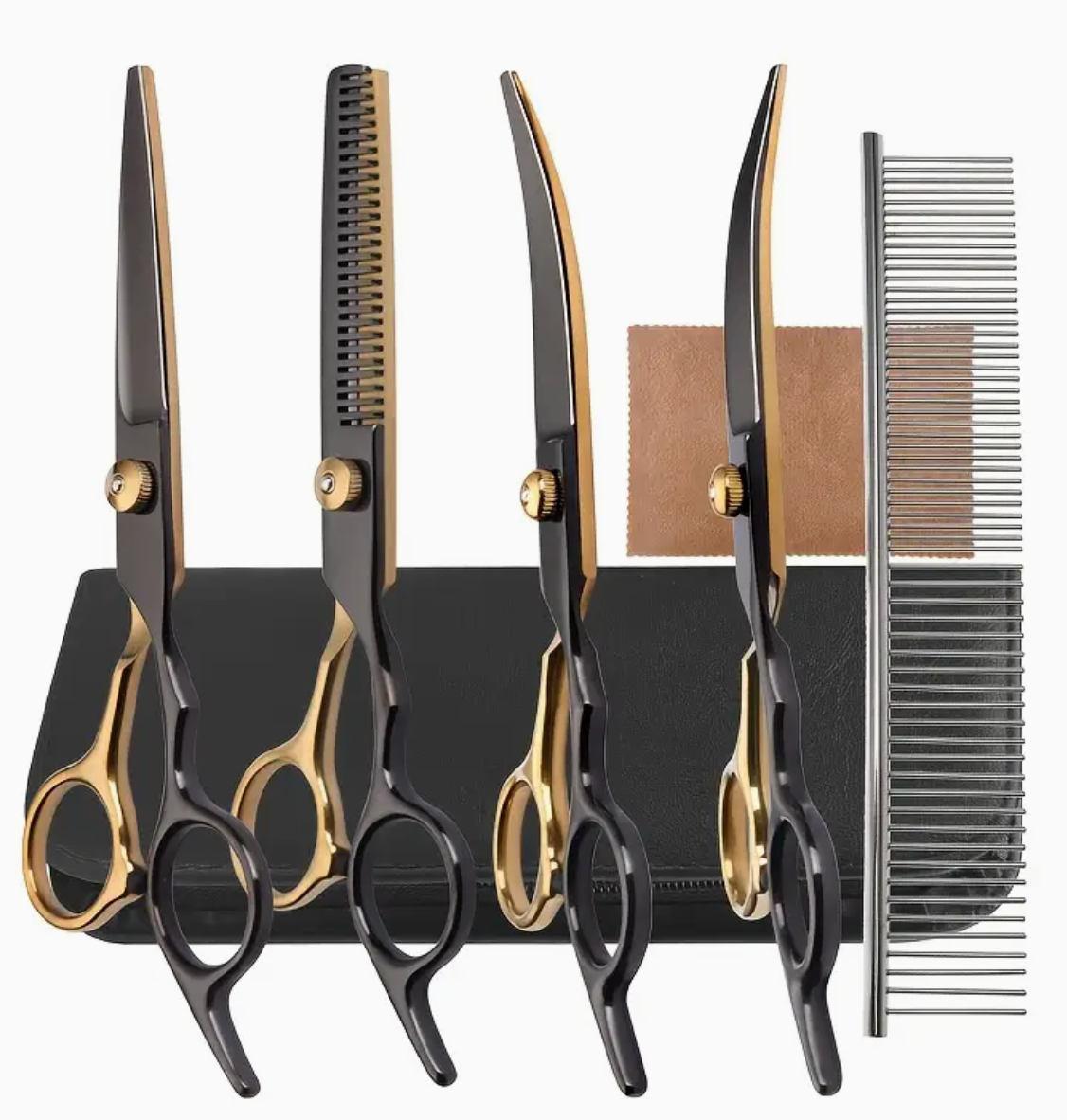 Gold and Black Grooming Professional Sissors