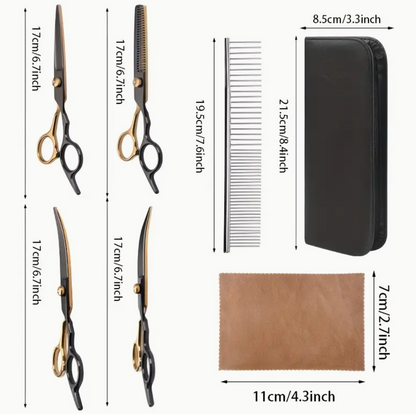 Gold and Black Grooming Professional Sissors