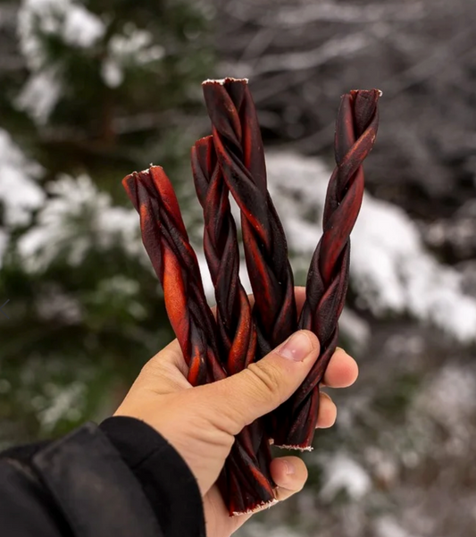 1 stick 6″- Braided Beef Collagen Stick Brown