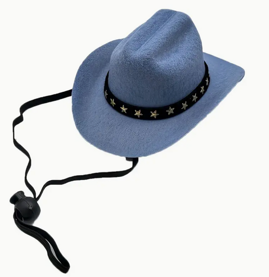 Cowboy/girl Hat with Bandana-Blue SMALL