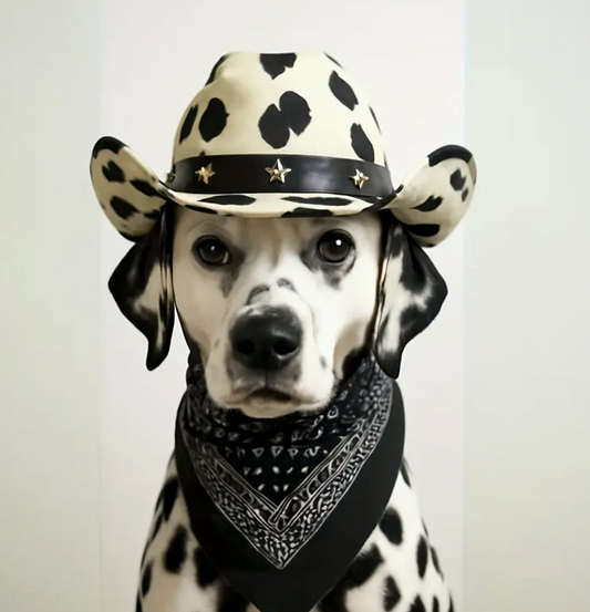 Cowboy/girl hat with bandana Milk pattern- LARGE