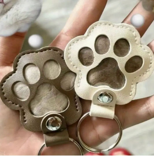 Paw Keychain or hair memorial Keychain