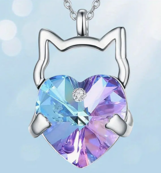 Cat hug necklace