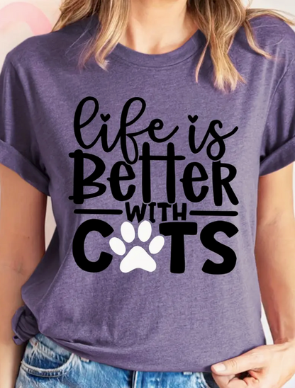 Life is better with Cats-Purple