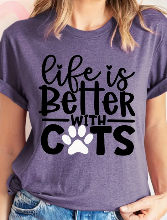 Life is better with Cats-Purple