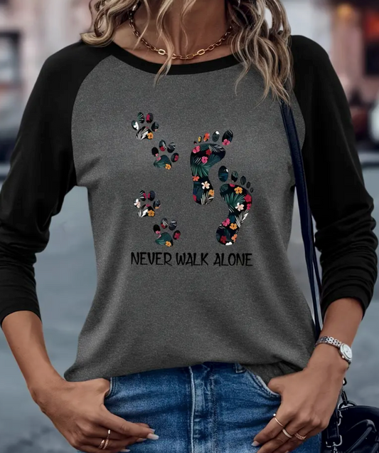 Never Walk Alone Baseball Tee