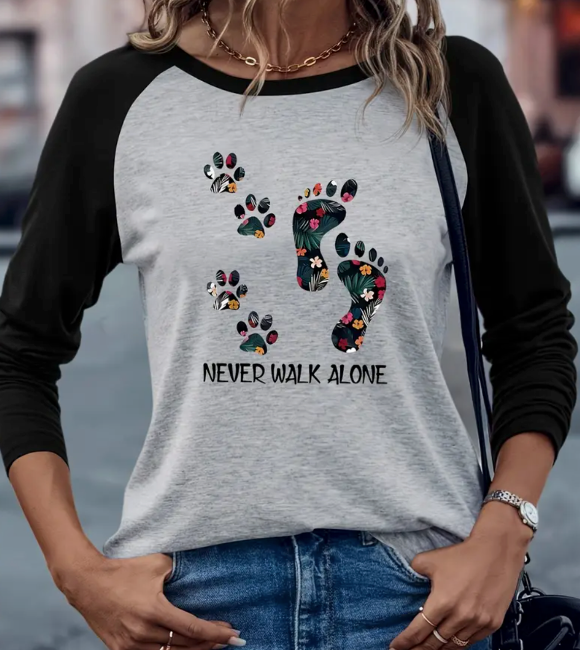 Never Walk Alone Baseball Tee