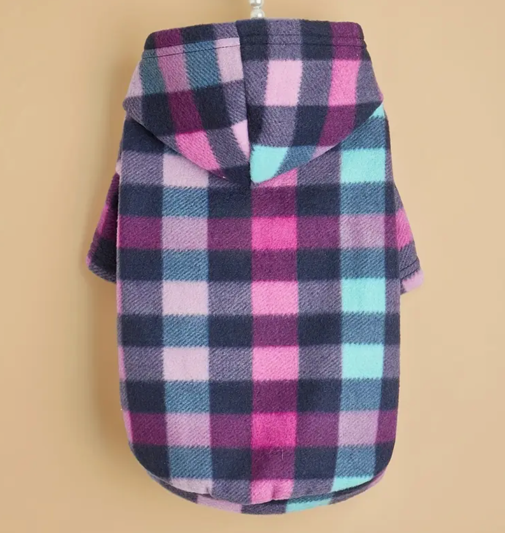 Sold out -Most poular-More coming mid october-Plaid Hoodie Pink/Purple