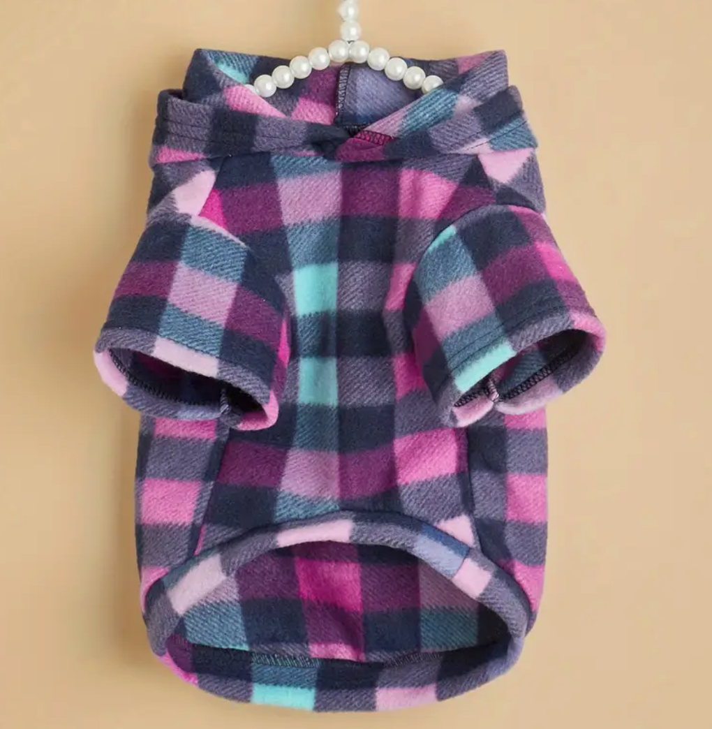 Sold out -Most poular-More coming mid october-Plaid Hoodie Pink/Purple