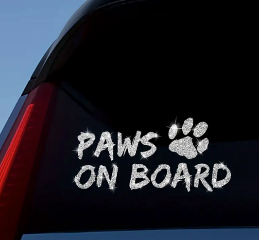 Window Sticker-Paws on Board-Silver