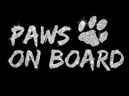 Window Sticker-Paws on Board-Silver