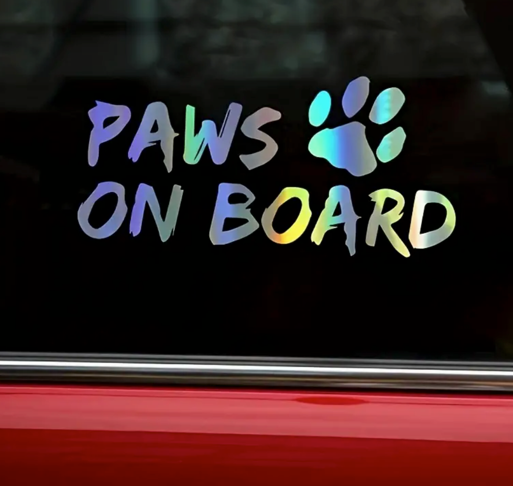 Paws On Board Car Decal- Shiny