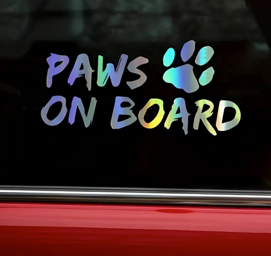 Paws On Board Car Decal- Shiny