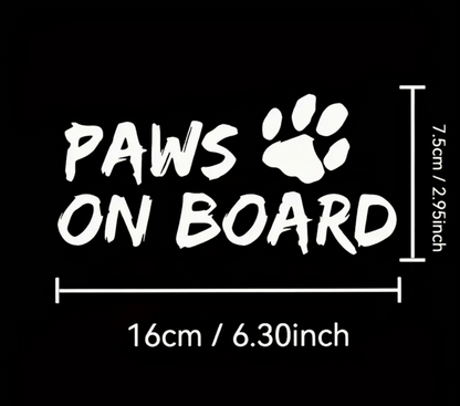 Paws On Board Car Decal- Shiny