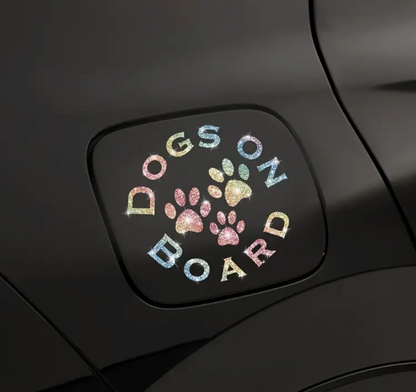 Dogs on board Decal- glitter pastel