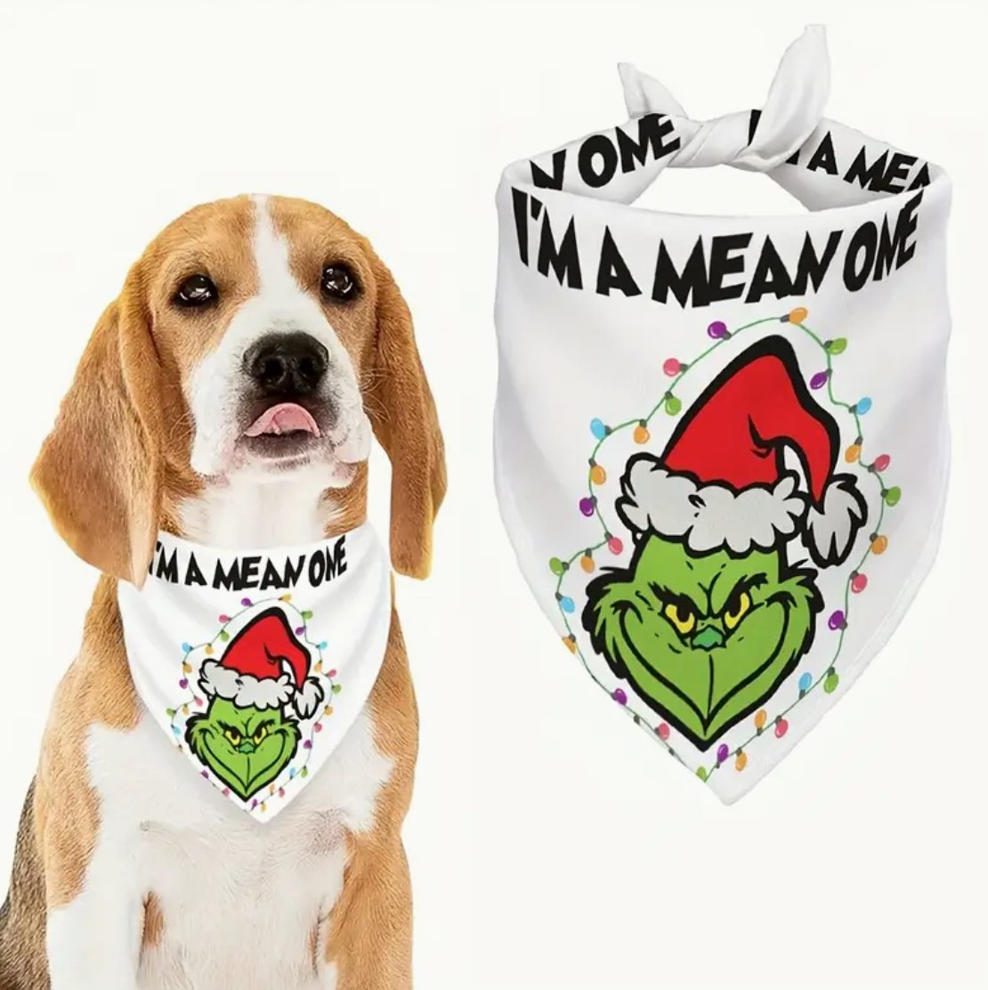 The Grinch Bandana-White