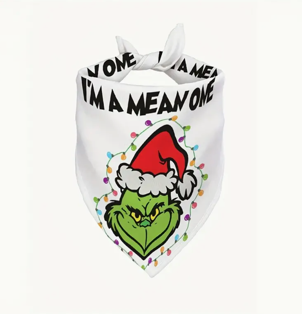 The Grinch Bandana-White