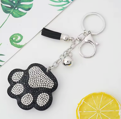Rhinestone Paw Keychain