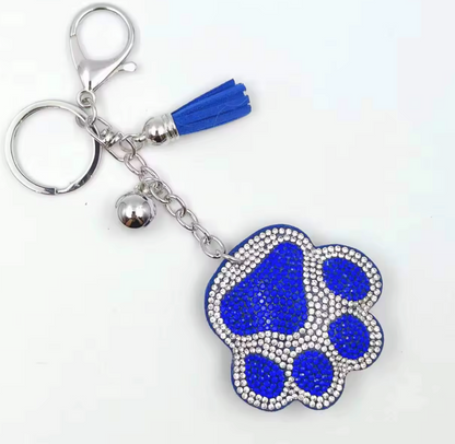 Rhinestone Paw Keychain