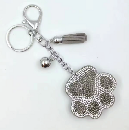 Rhinestone Paw Keychain