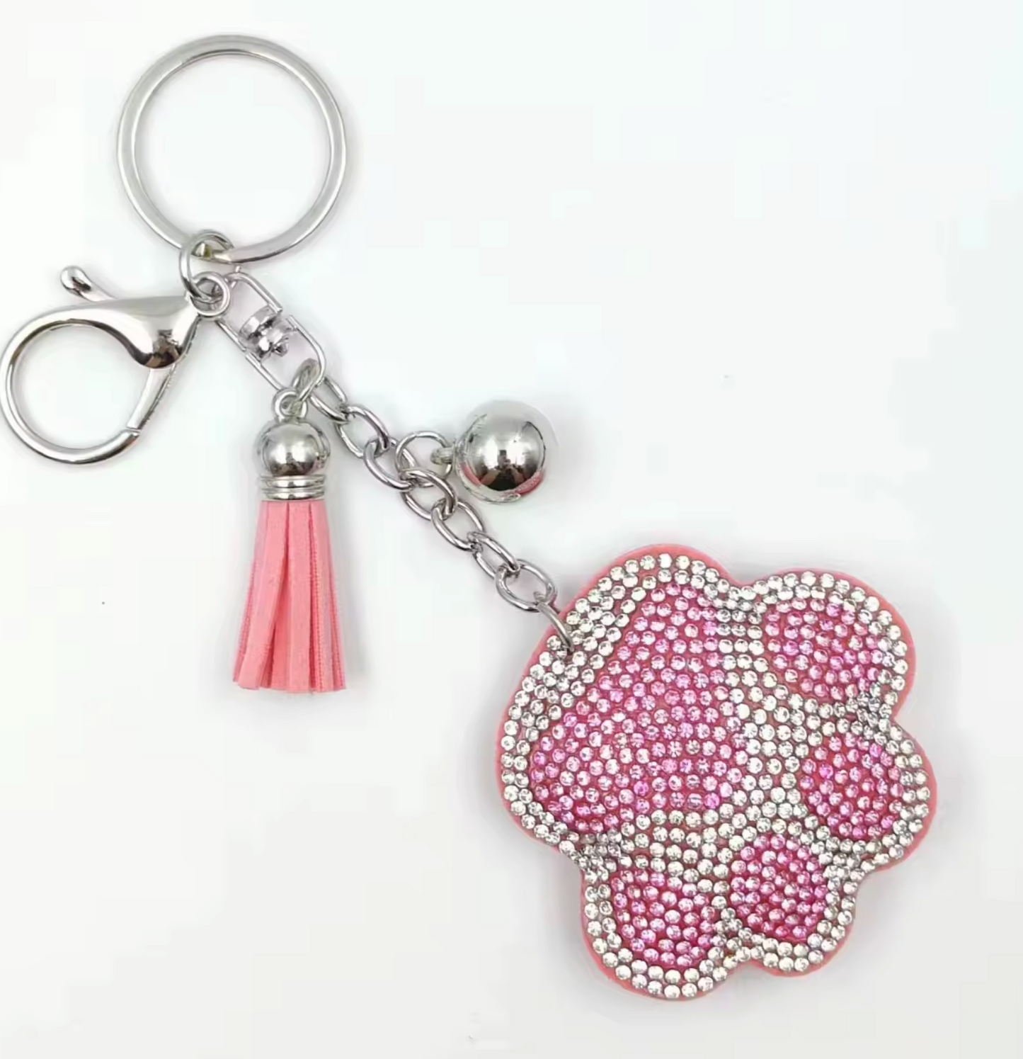 Rhinestone Paw Keychain