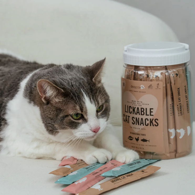 Lickable cat snacks. Lick sticks