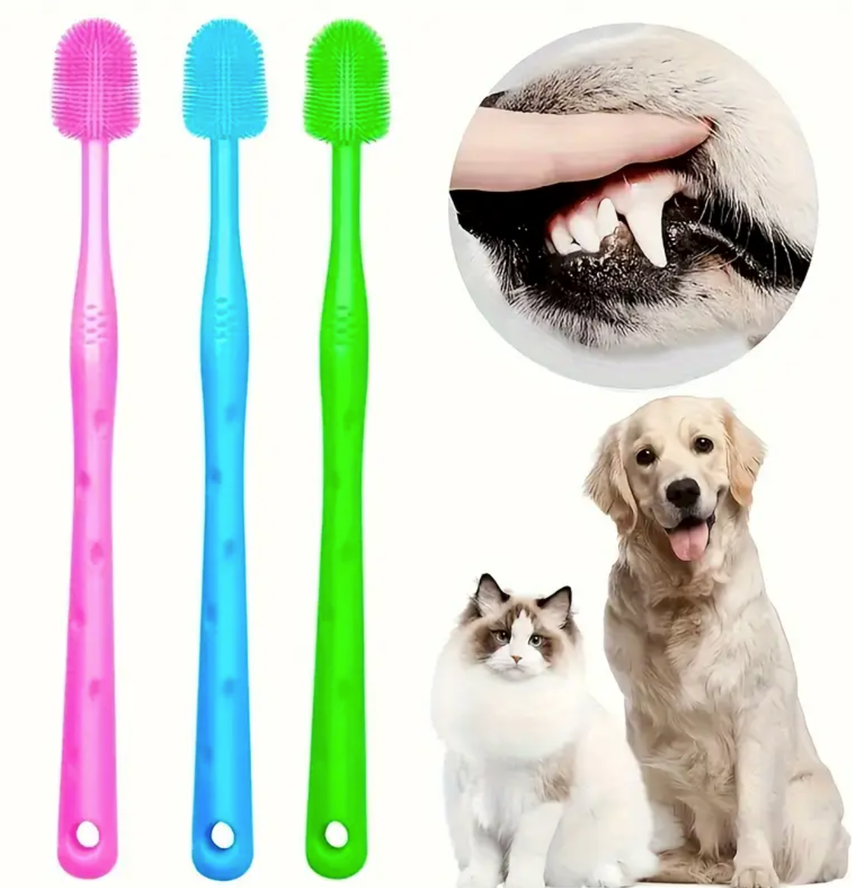 Silicone Pet Cat Dog Toothbrush
