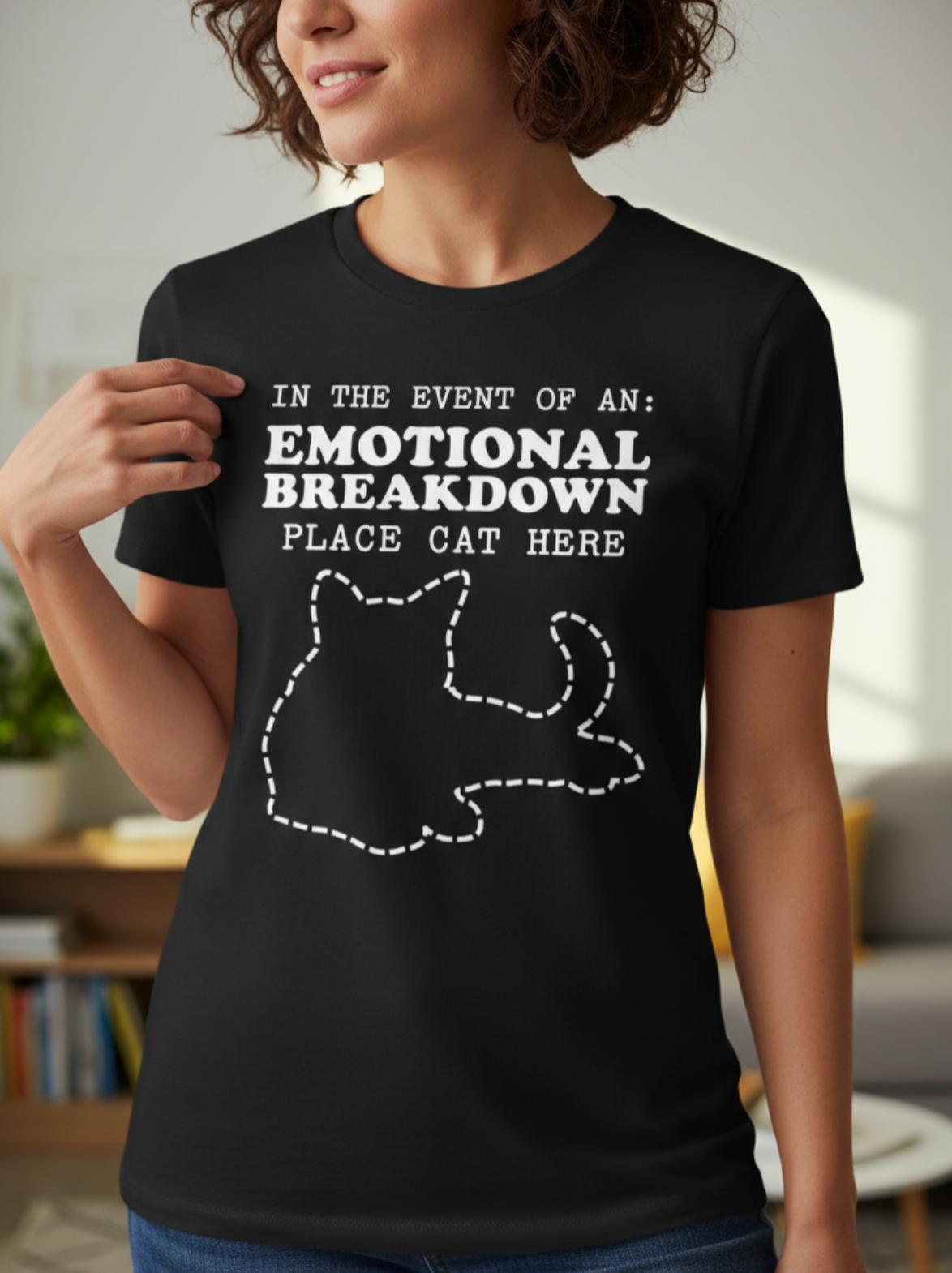 Emotional Breakdown, place cat here-Unisex -Black