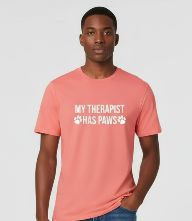 My Therapist Has Paws unisex: Coral