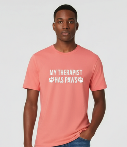 My Therapist Has Paws unisex: Coral