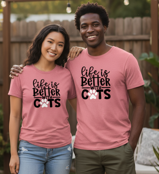 Life is better with Cats-Pink