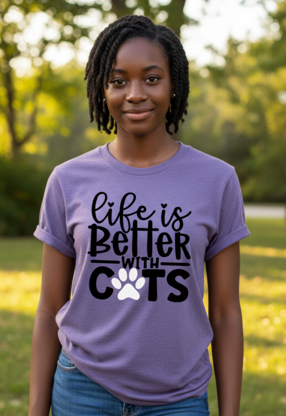 Life is better with Cats-Purple