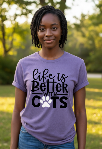 Life is better with Cats-Purple