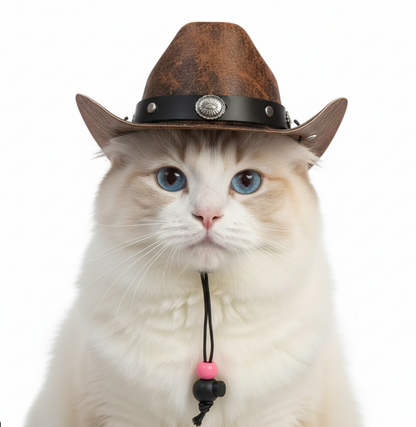 Leather like Cowboy/Girl Pet hat- LARGE