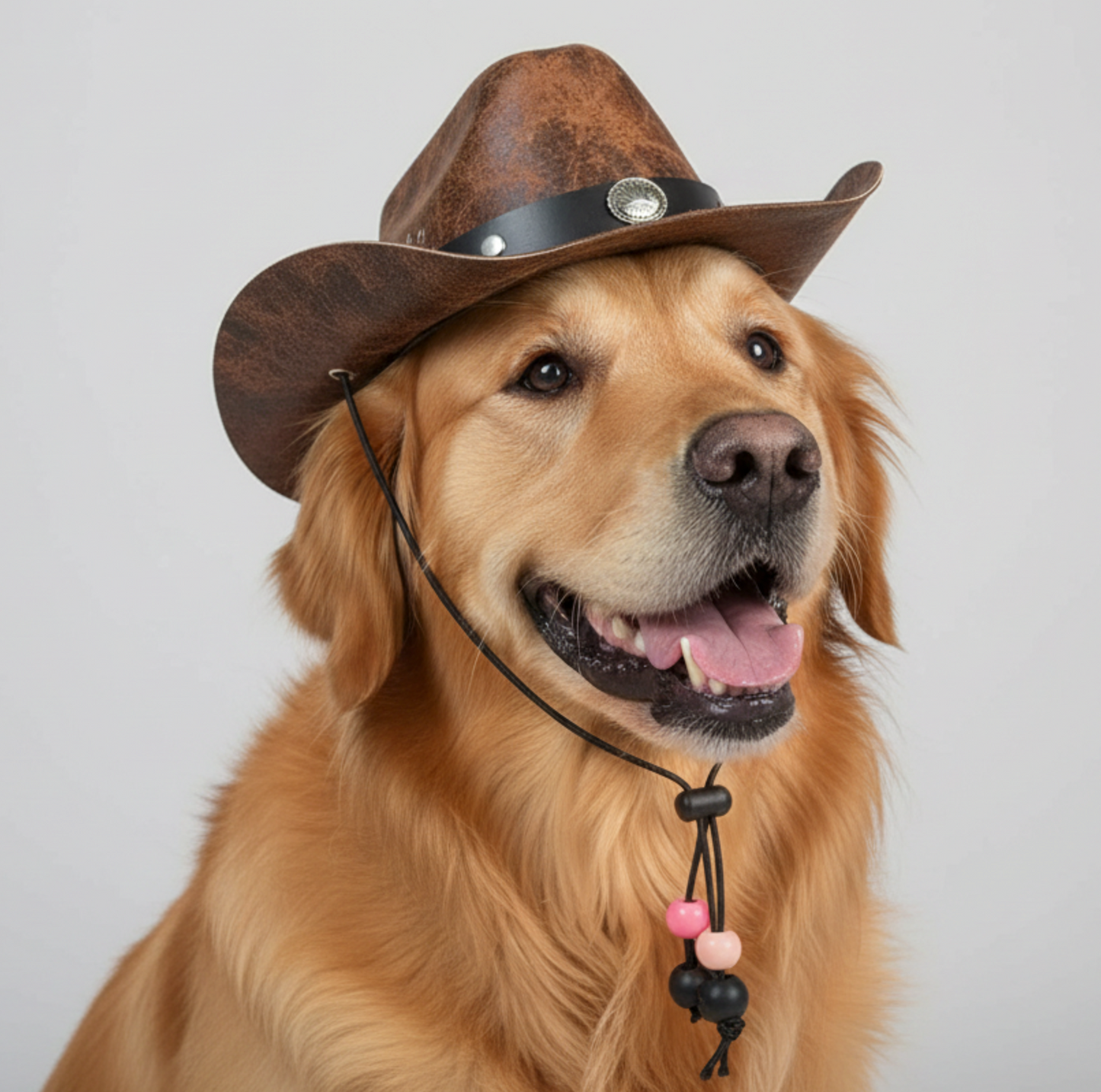 Leather like Cowboy/Girl Pet hat- LARGE