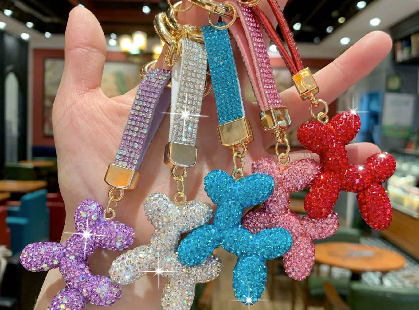 Balloon dog Rhinestone wristlet
