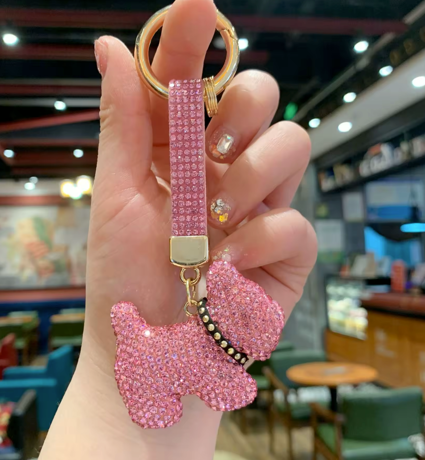 Collar Rhinestone pup wristlet