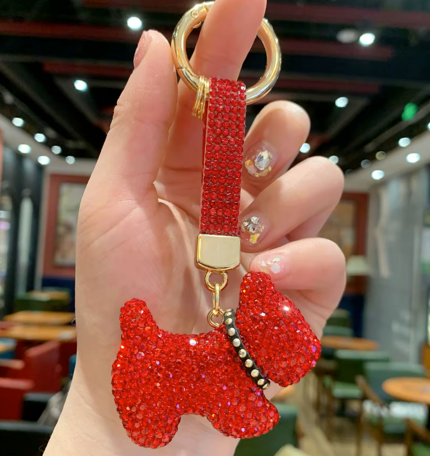 Collar Rhinestone pup wristlet
