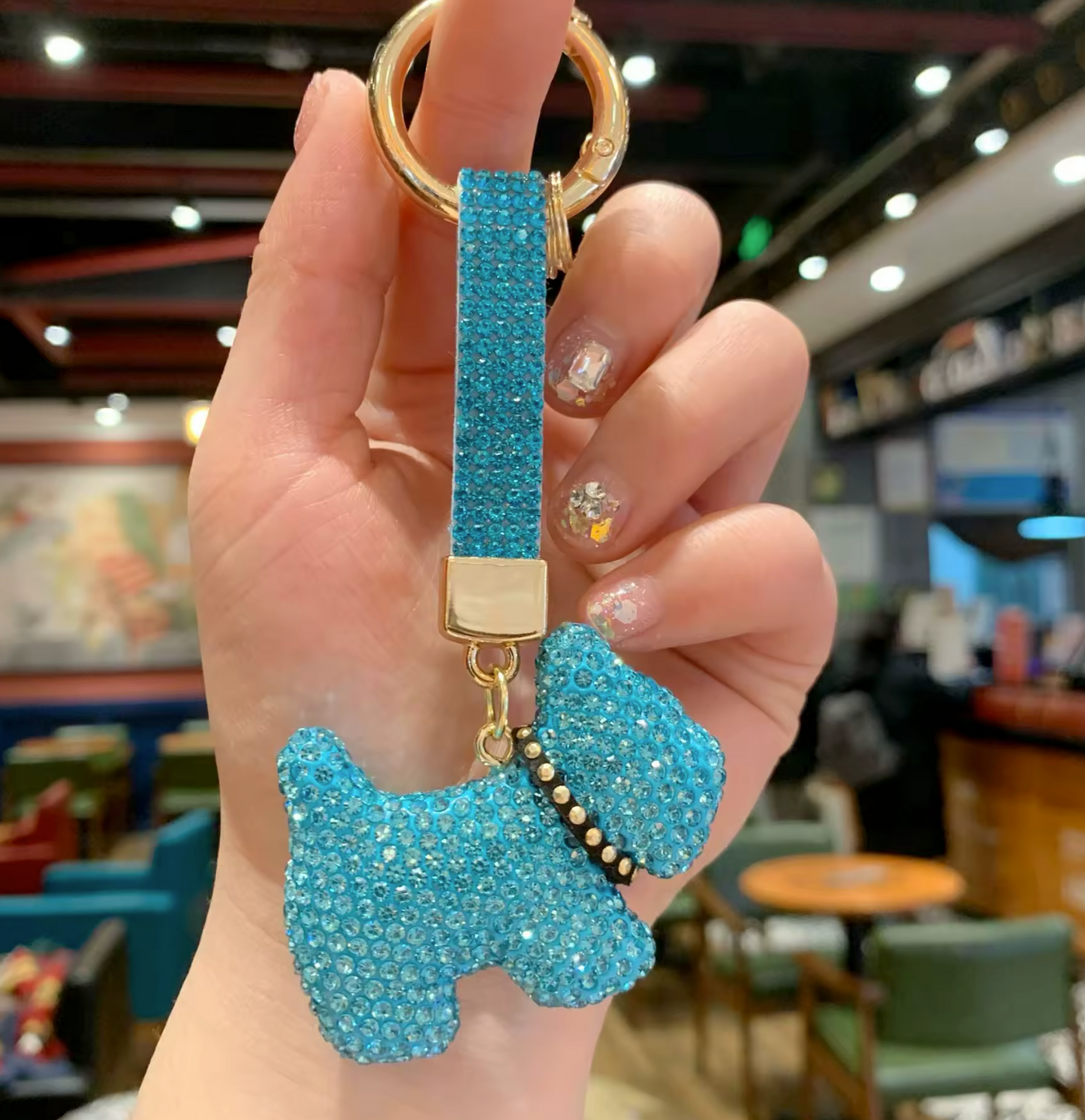 Collar Rhinestone pup wristlet