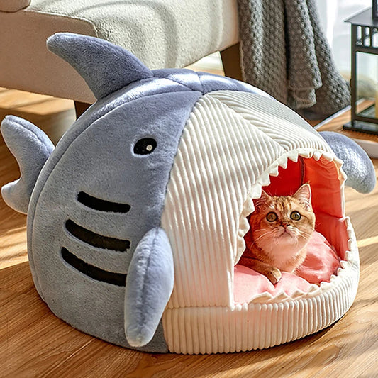 Shark cat cave bed!