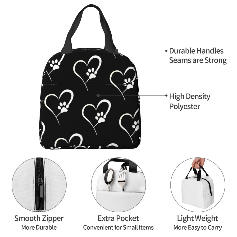 Heart-Shaped Canvas Lunch Bag