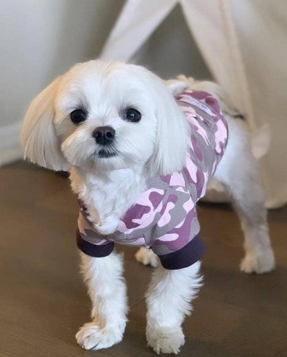 Bamboo Dog Hoodie - Pink Camouflage