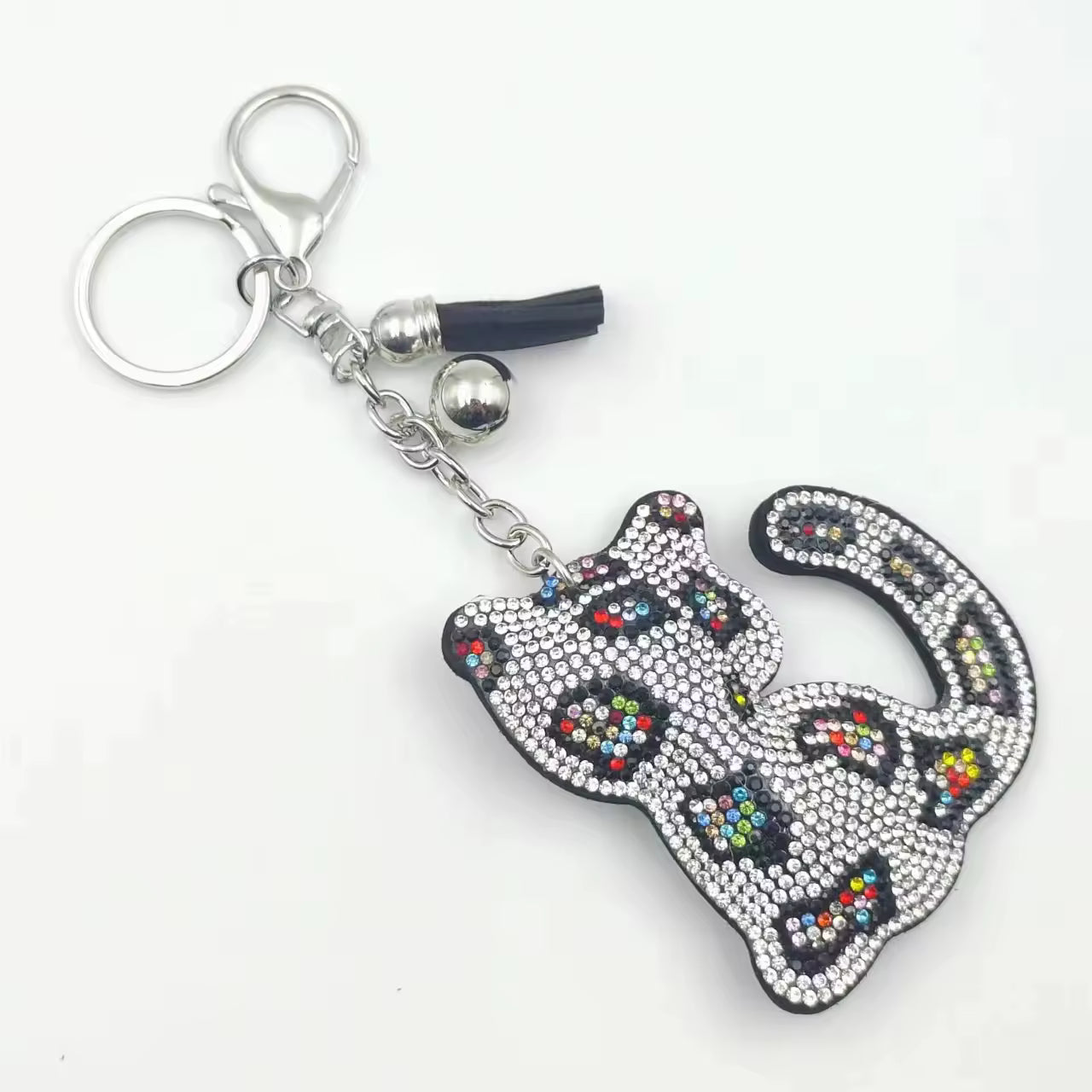 Rhinestone Cat Keychain