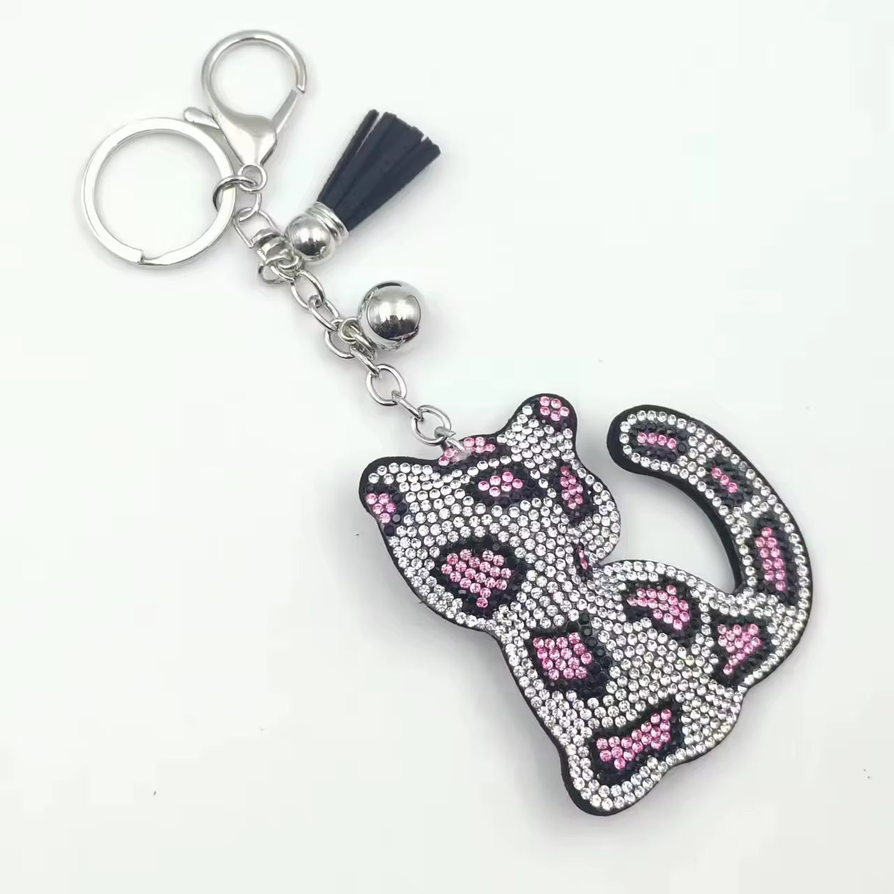 Rhinestone Cat Keychain