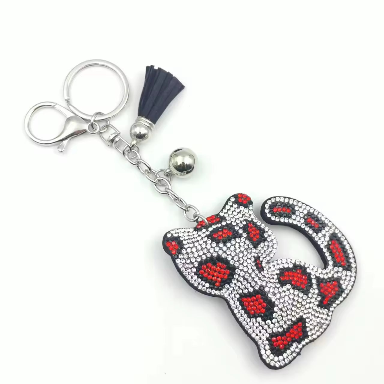 Rhinestone Cat Keychain