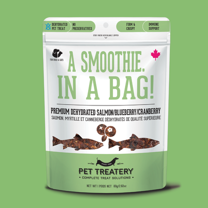 Salmon, Cranberry & Blueberry Dehydrated Pet Treat 80g