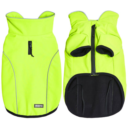 Waterproof Reflective Dog Softshell Jacket: Neon Yellow