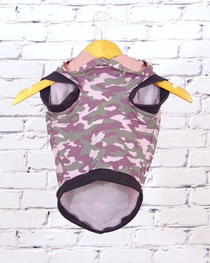 Bamboo Dog Hoodie - Pink Camouflage