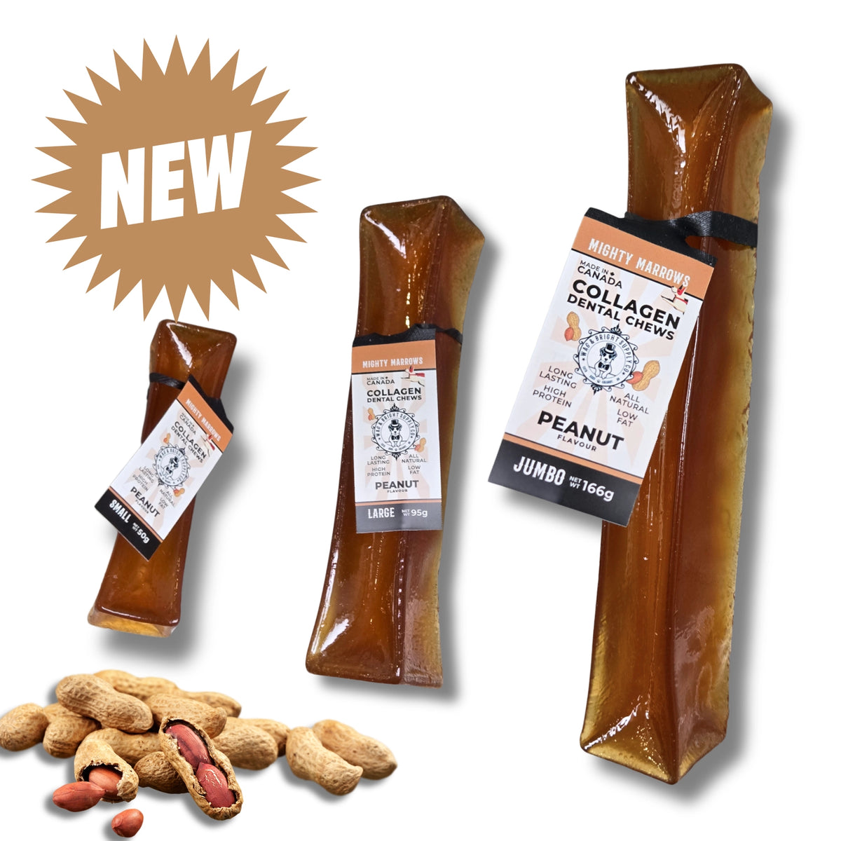 Mighty Marrows Collagen Dental Chew 3 Sizes