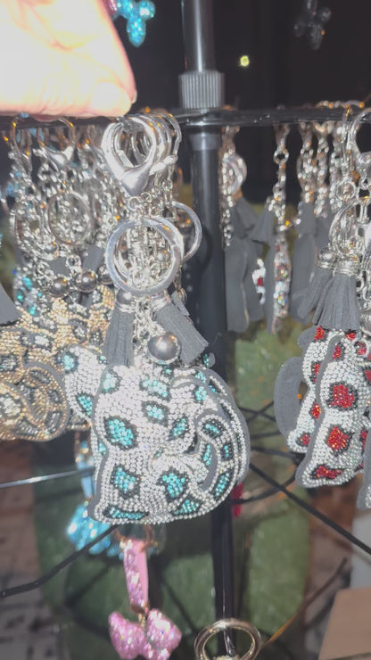Rhinestone Cat Keychain